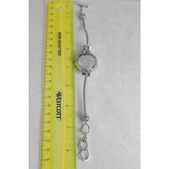 Vintage Brighton Tustin Charm Watch Silver Plated Toggle Clasp 7-8" Works - Picture 6 of 6